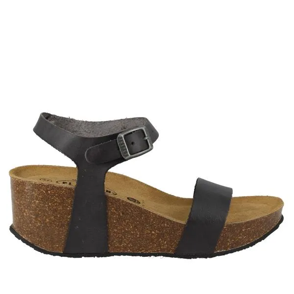 Plakton 873023 Black Women's Wedge Sandals
