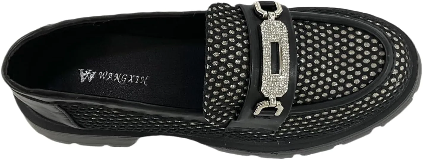 Platform Chunky Heel Loafers Lug Sole Penny Loafers Comfortable Womens Business Casual Shoes