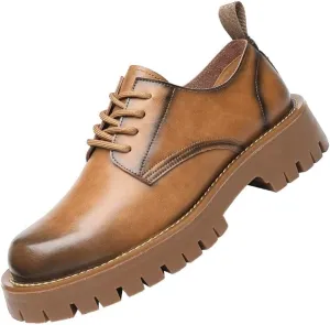 Platform Formal Leather Shoes for Men Color Solid Business Fashion Summer Style Shoes Leather Men's Leisure Breathable Shoes Dress Oxfords Breathable Shoes