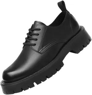 Platform Formal Leather Shoes for Men Color Solid Business Fashion Summer Style Shoes Leather Men's Leisure Breathable Shoes Dress Oxfords Breathable Shoes