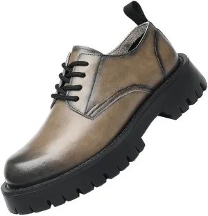 Platform Formal Leather Shoes for Men Color Solid Business Fashion Summer Style Shoes Leather Men's Leisure Breathable Shoes Dress Oxfords Breathable Shoes
