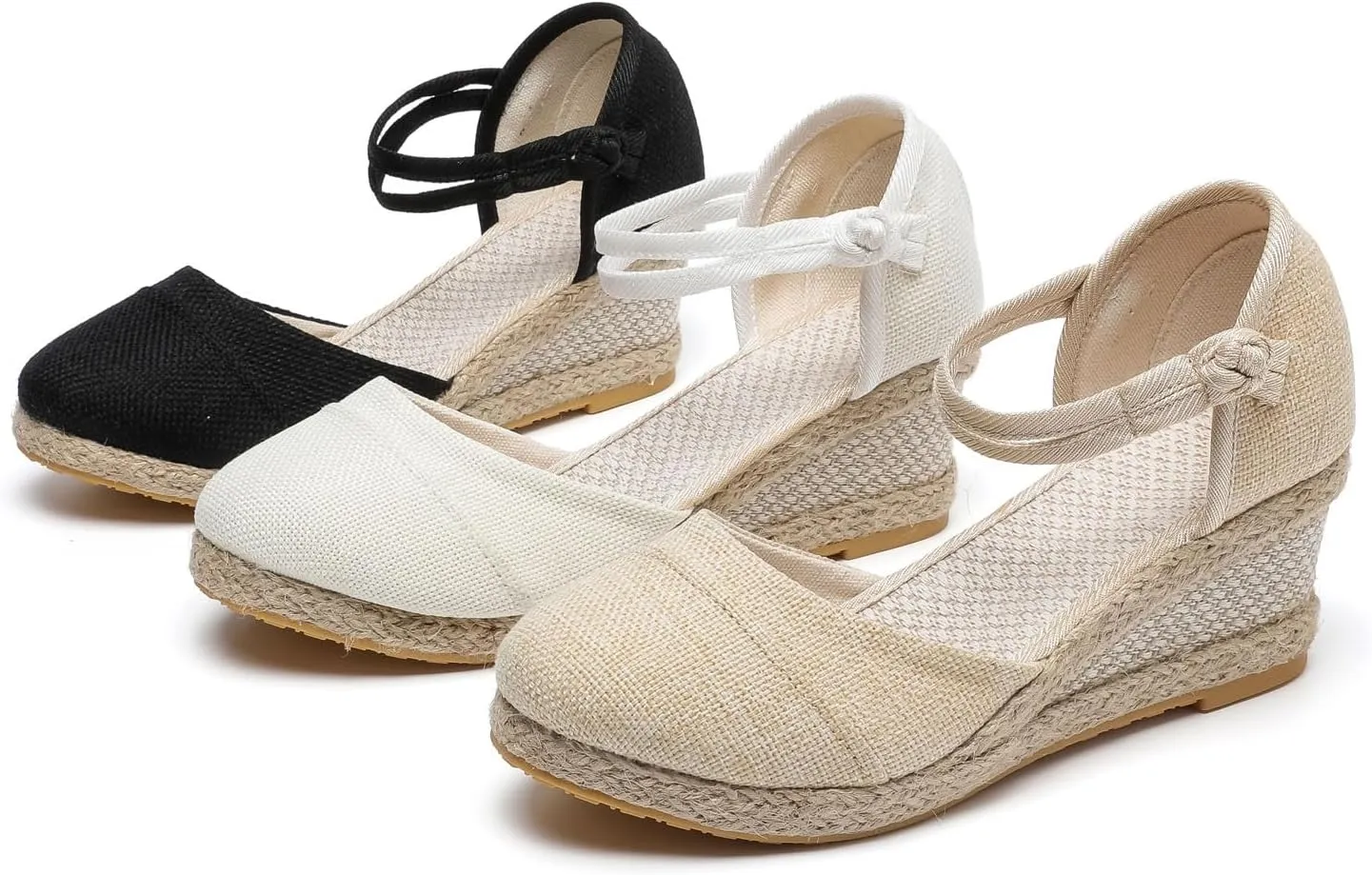 Platform Wedges Sandals for Women,Summer Closed Toe Sandals Women Comfortable Ankle Strap Espadrilles Wedge Sandals Fashion Platform Sandals Women Casual Slip on Sandals Beach Sandals Dress Shoes