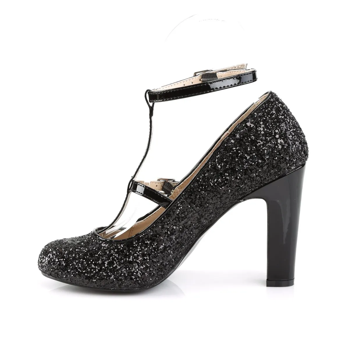 Pleaser Pink Label Queen-01-Black-Size 10-Clearance