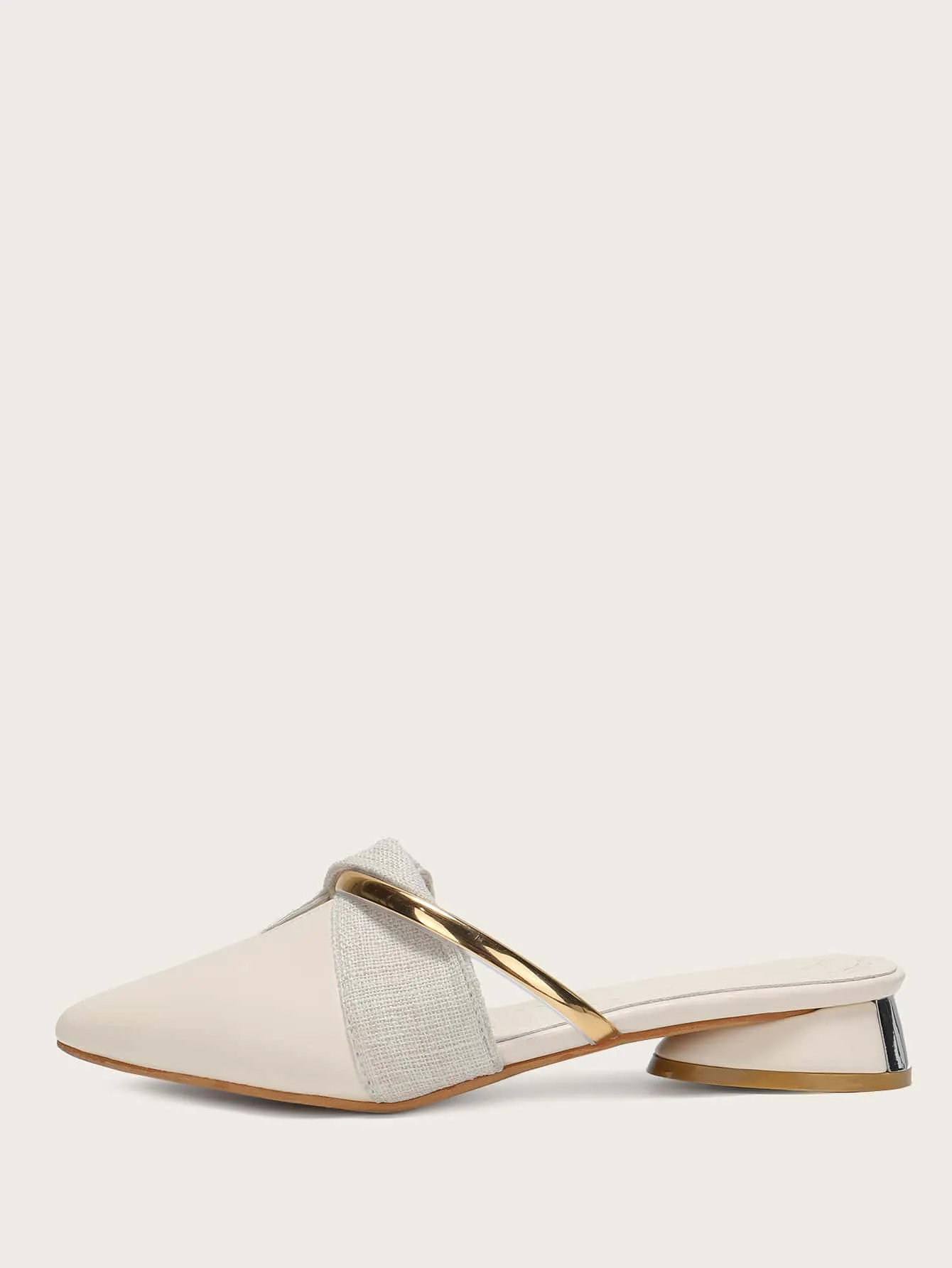 Point Toe Twist Flat Mules