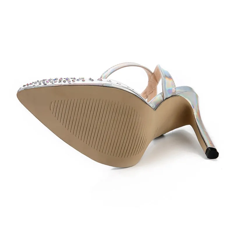Pointed High Heel Bling Sandals