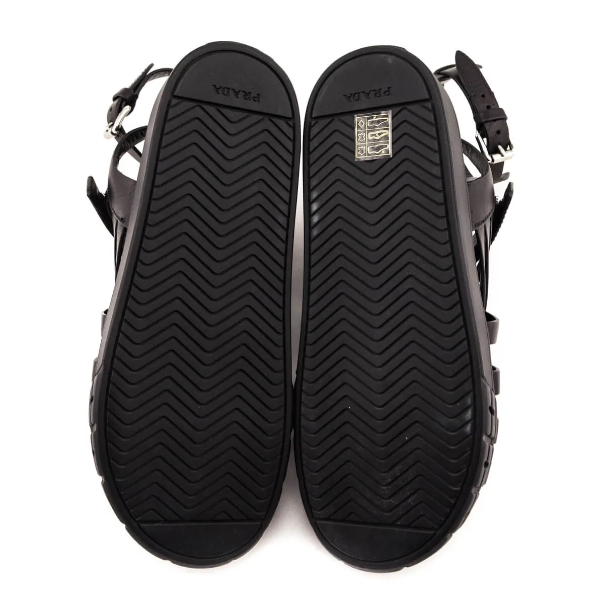 Prada Black Braided Leather Gladiator Sandals Size US 9 | IT 39
