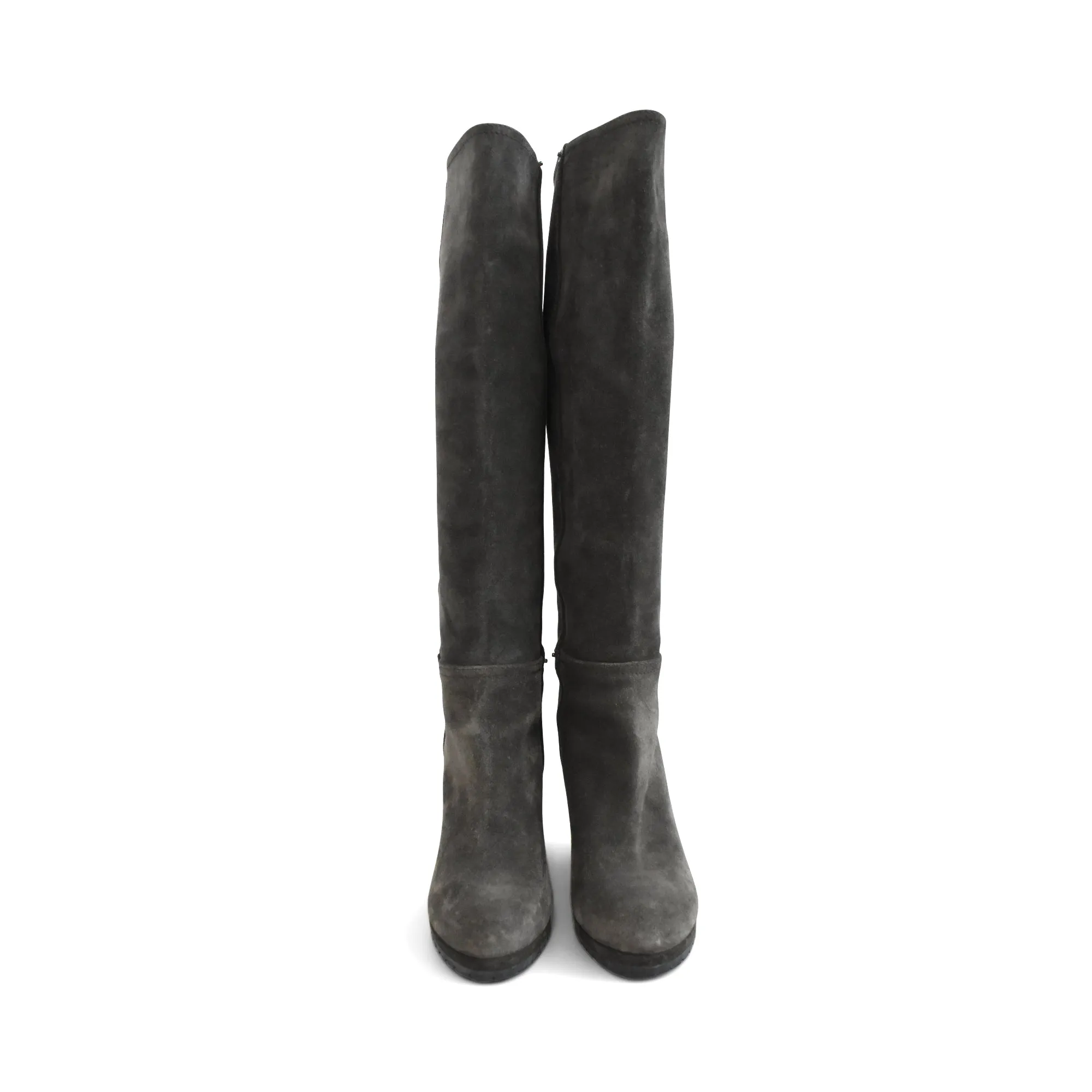 Prada Suede Wedge Boots - Women's 36.5