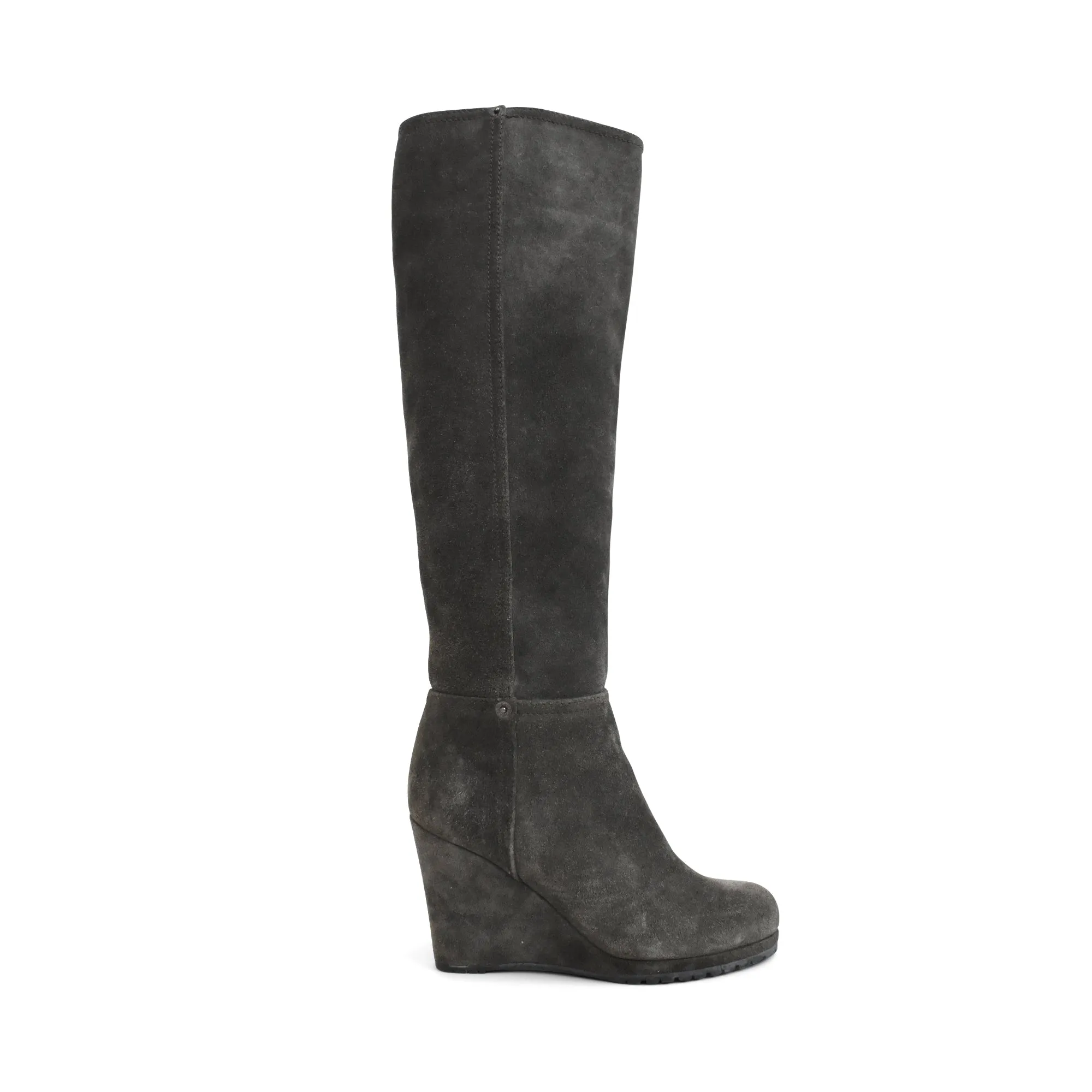 Prada Suede Wedge Boots - Women's 36.5