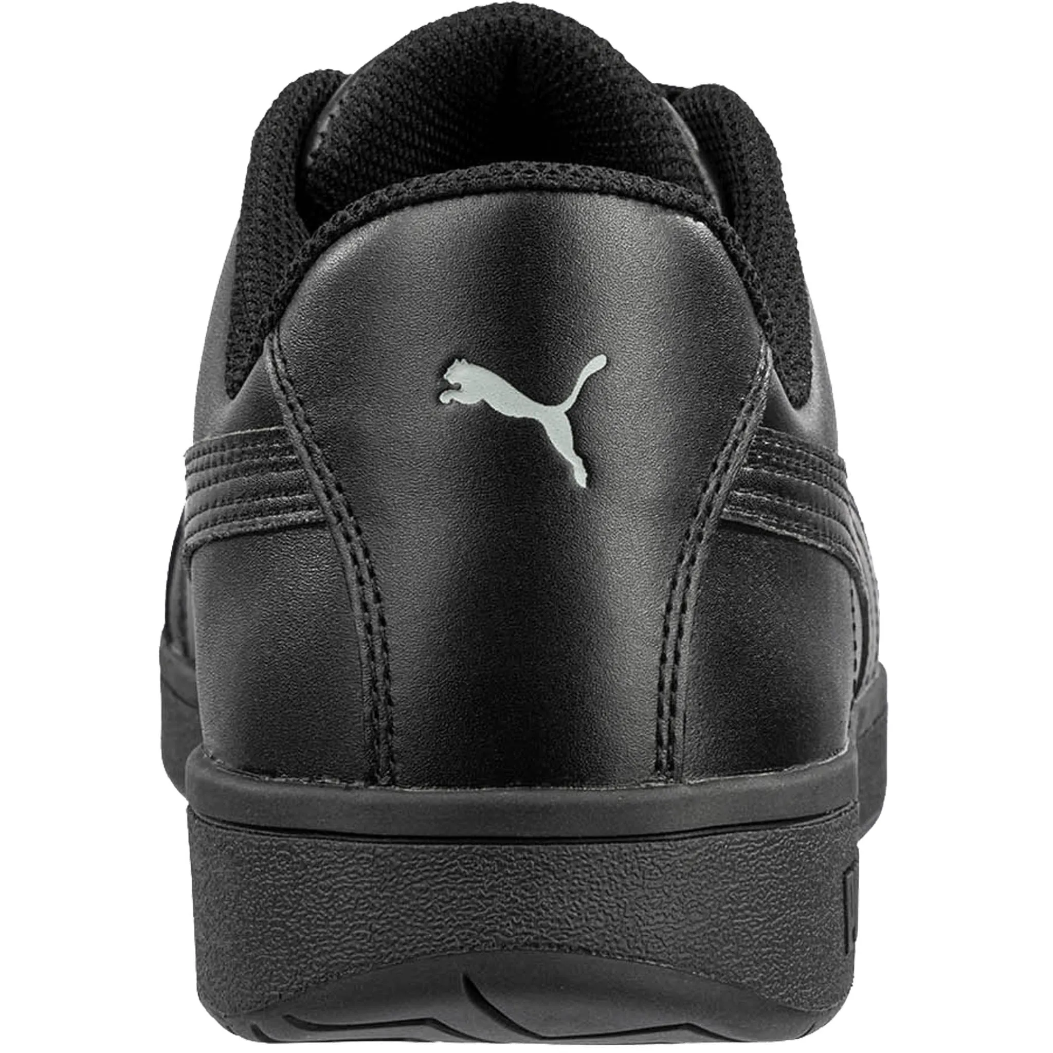 Puma Women's 640105 Iconic Leather Low Composite Safety Toe Metal Free Black Work Shoes