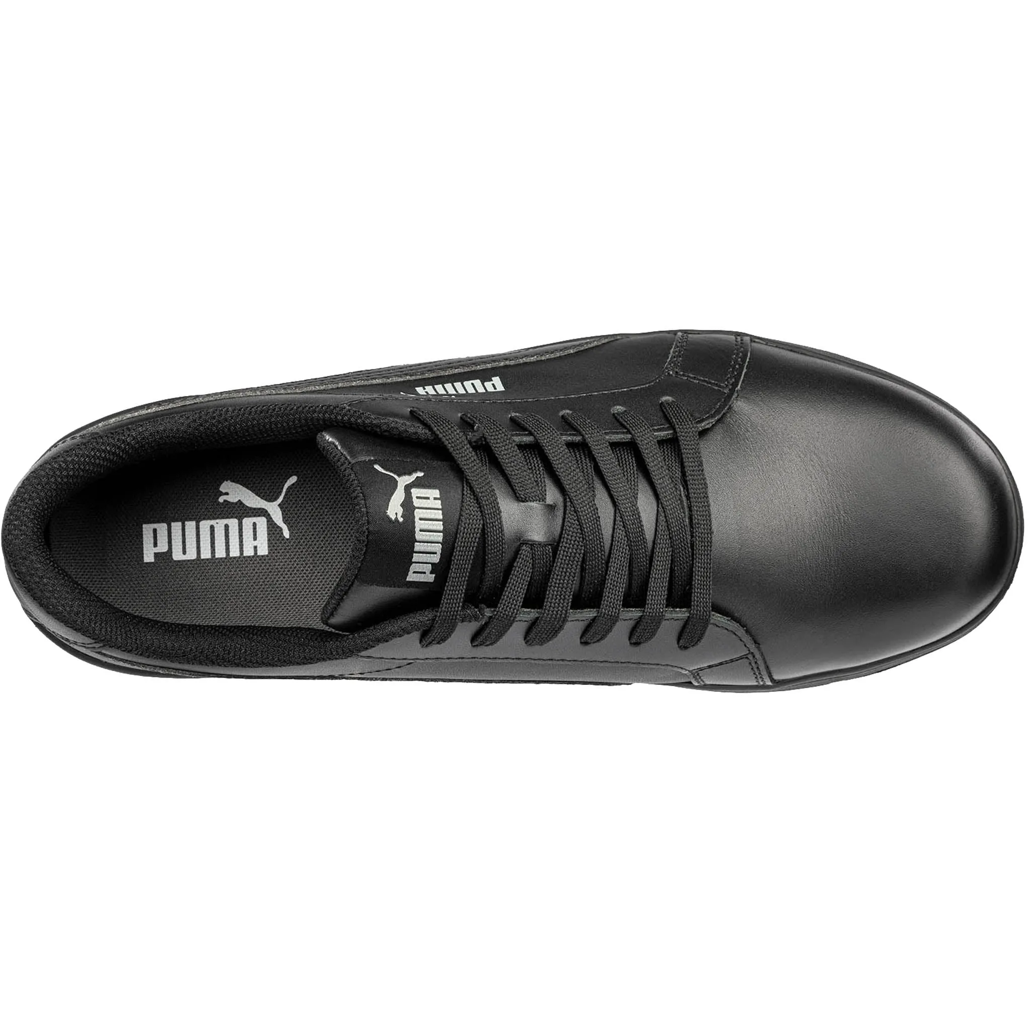 Puma Women's 640105 Iconic Leather Low Composite Safety Toe Metal Free Black Work Shoes