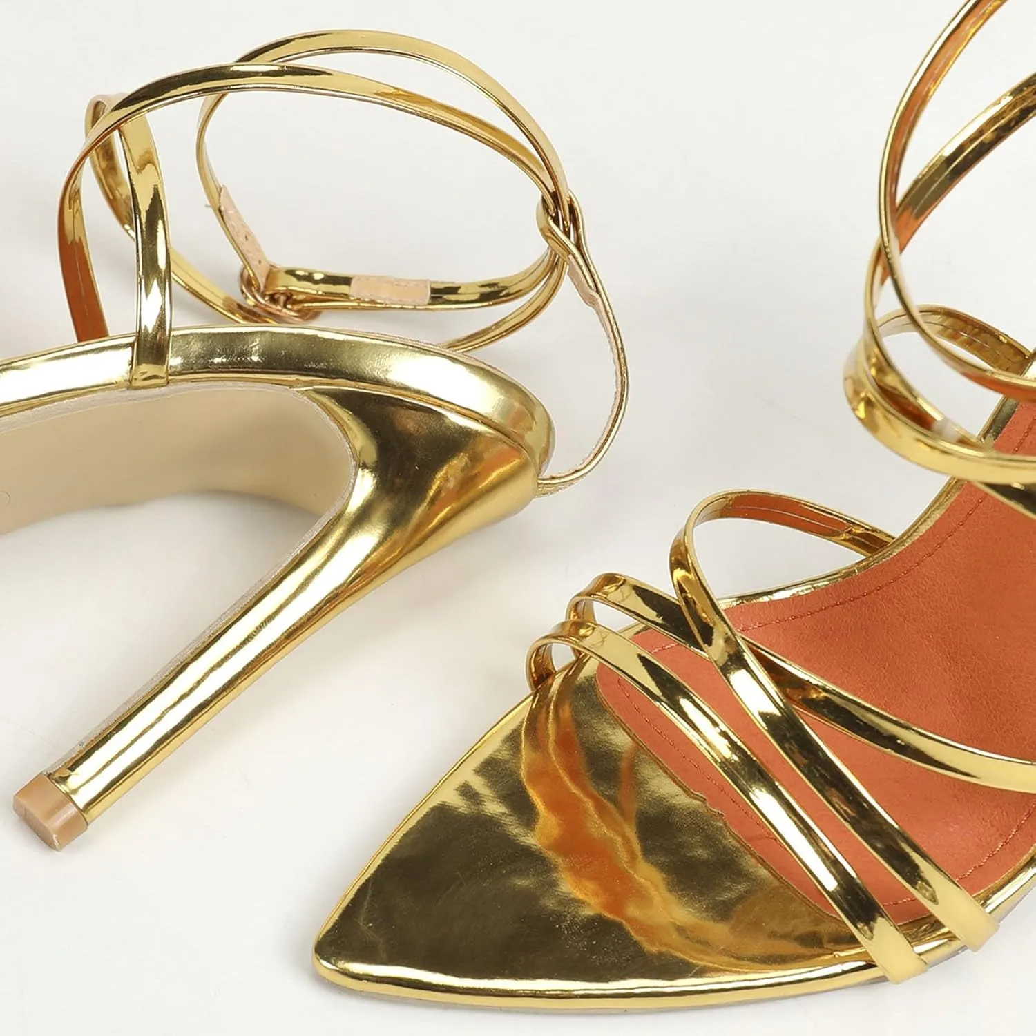 Pumps Shoes Dressy Fashion Comfortable Women's Pointed Stiletto Sandals Fashion Casual Shiny Hollow Wear High Heels