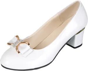 Pumps Shoes Women's Thick Heel Pointed Toe Shoes Fashionable Shiny Large Size Four Seasons Leisure High Heels
