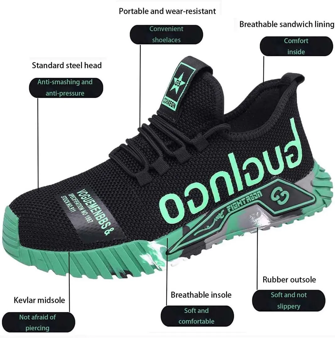 Puncture Proof Comfortable Breathable Safety Shoes,Mens Work Safety Outdoor Protection Footwear Industrial and Construction,