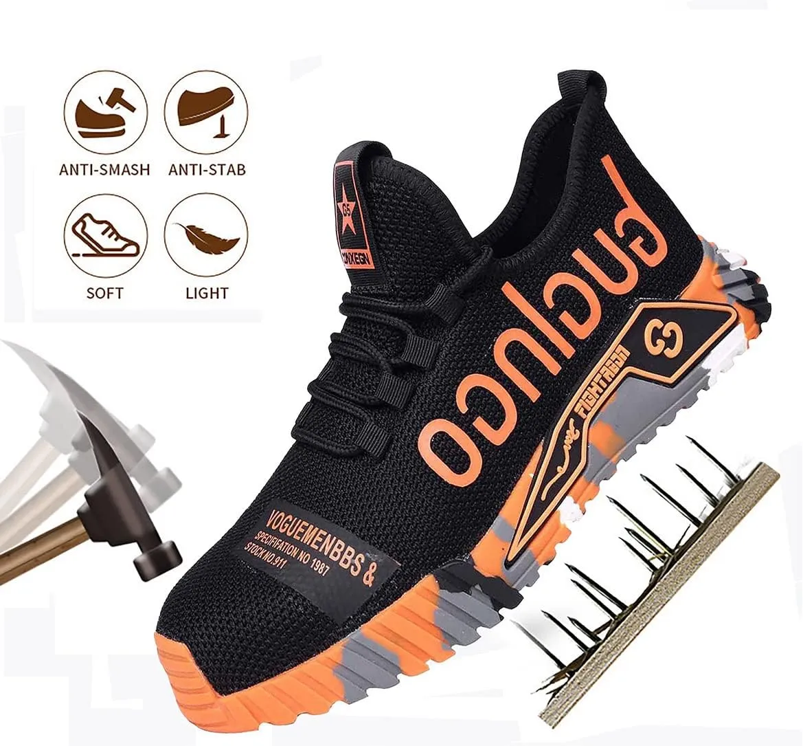 Puncture Proof Comfortable Breathable Safety Shoes,Mens Work Safety Outdoor Protection Footwear Industrial and Construction,