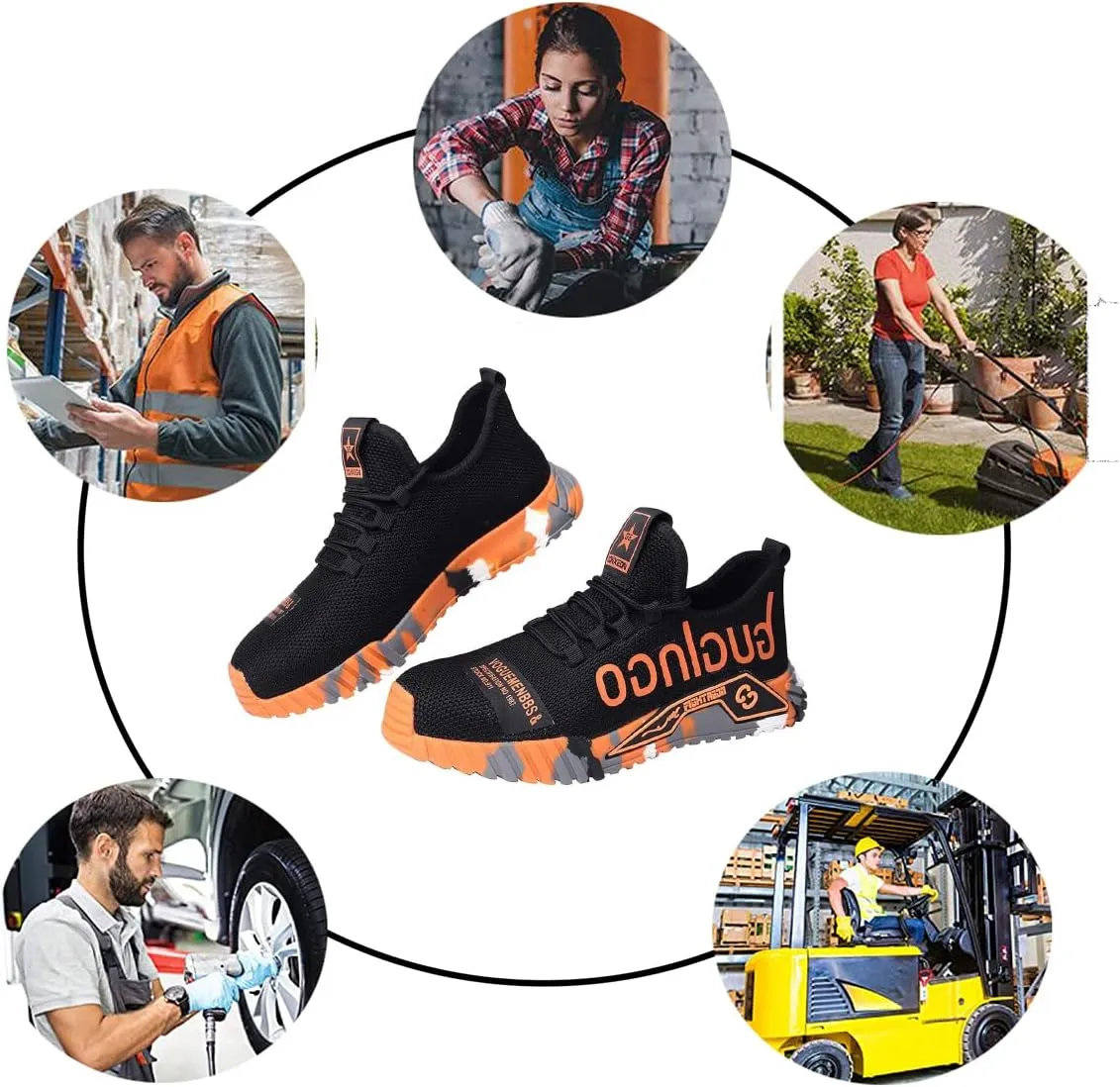 Puncture Proof Comfortable Breathable Safety Shoes,Mens Work Safety Outdoor Protection Footwear Industrial and Construction,