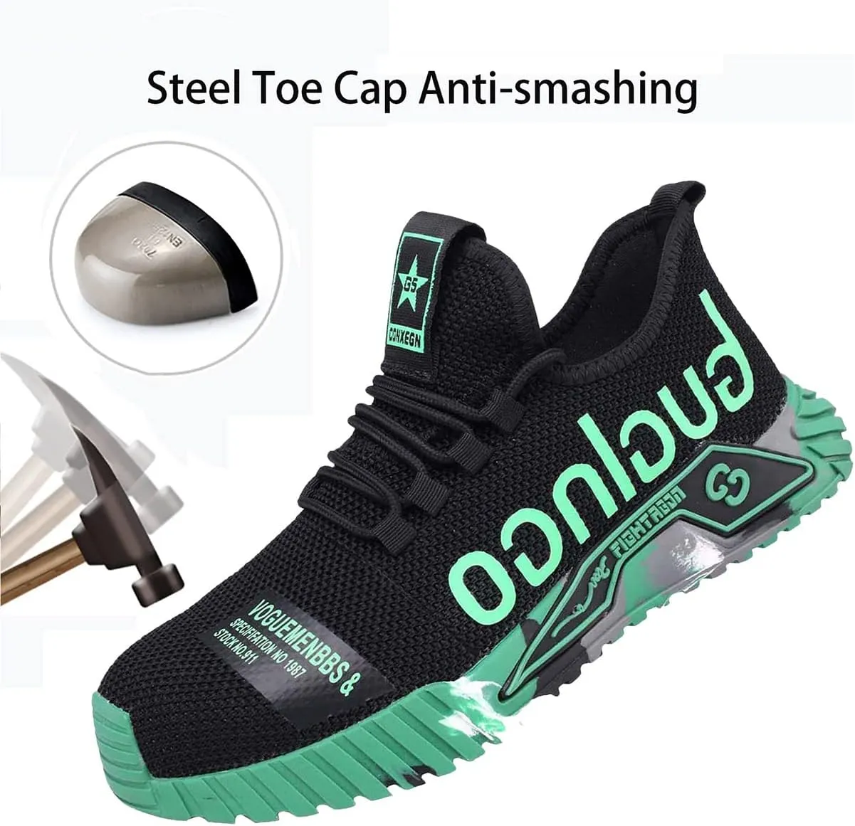 Puncture Proof Comfortable Breathable Safety Shoes,Mens Work Safety Outdoor Protection Footwear Industrial and Construction,
