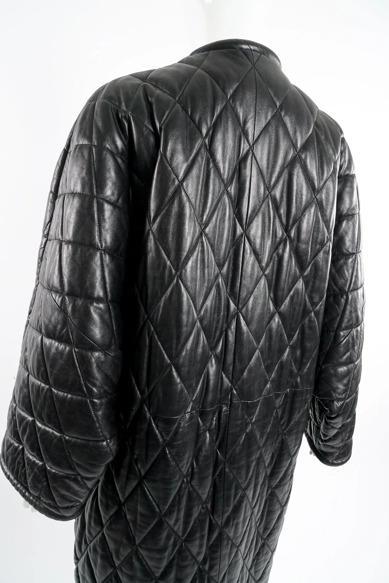 Quilted Leather Cocoon Coat