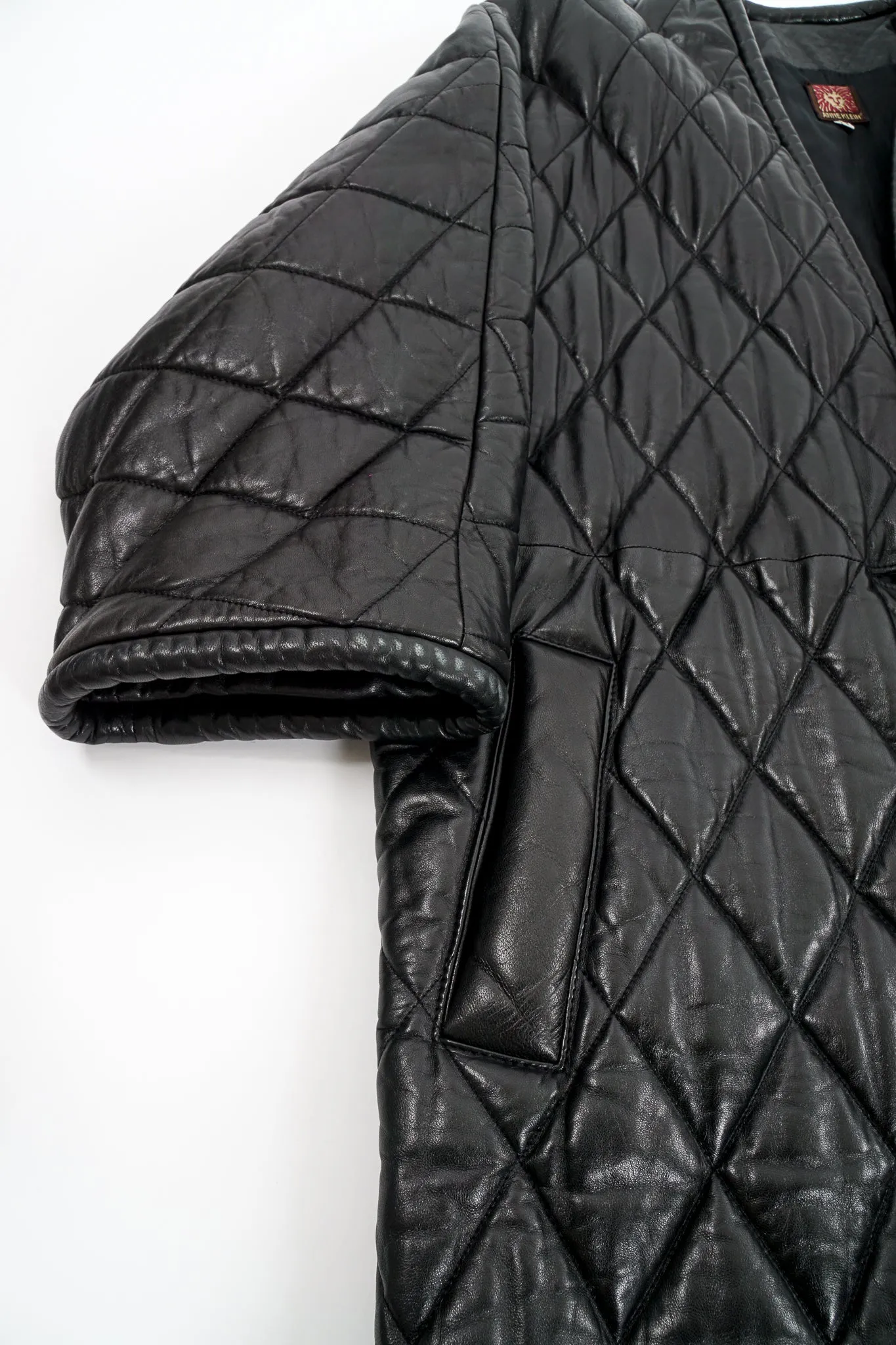 Quilted Leather Cocoon Coat