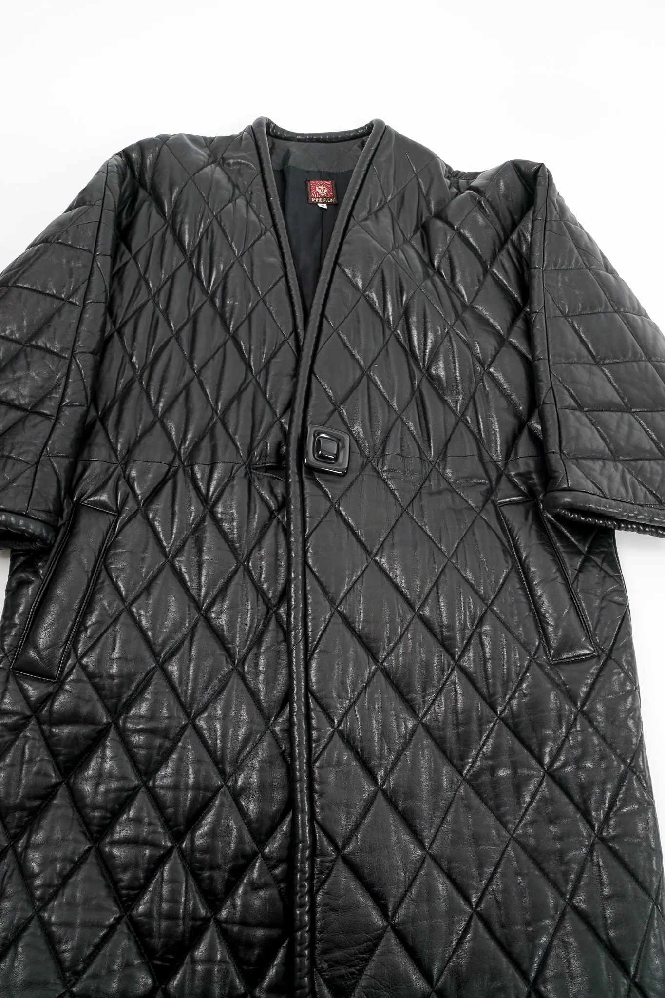 Quilted Leather Cocoon Coat