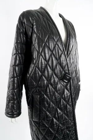 Quilted Leather Cocoon Coat
