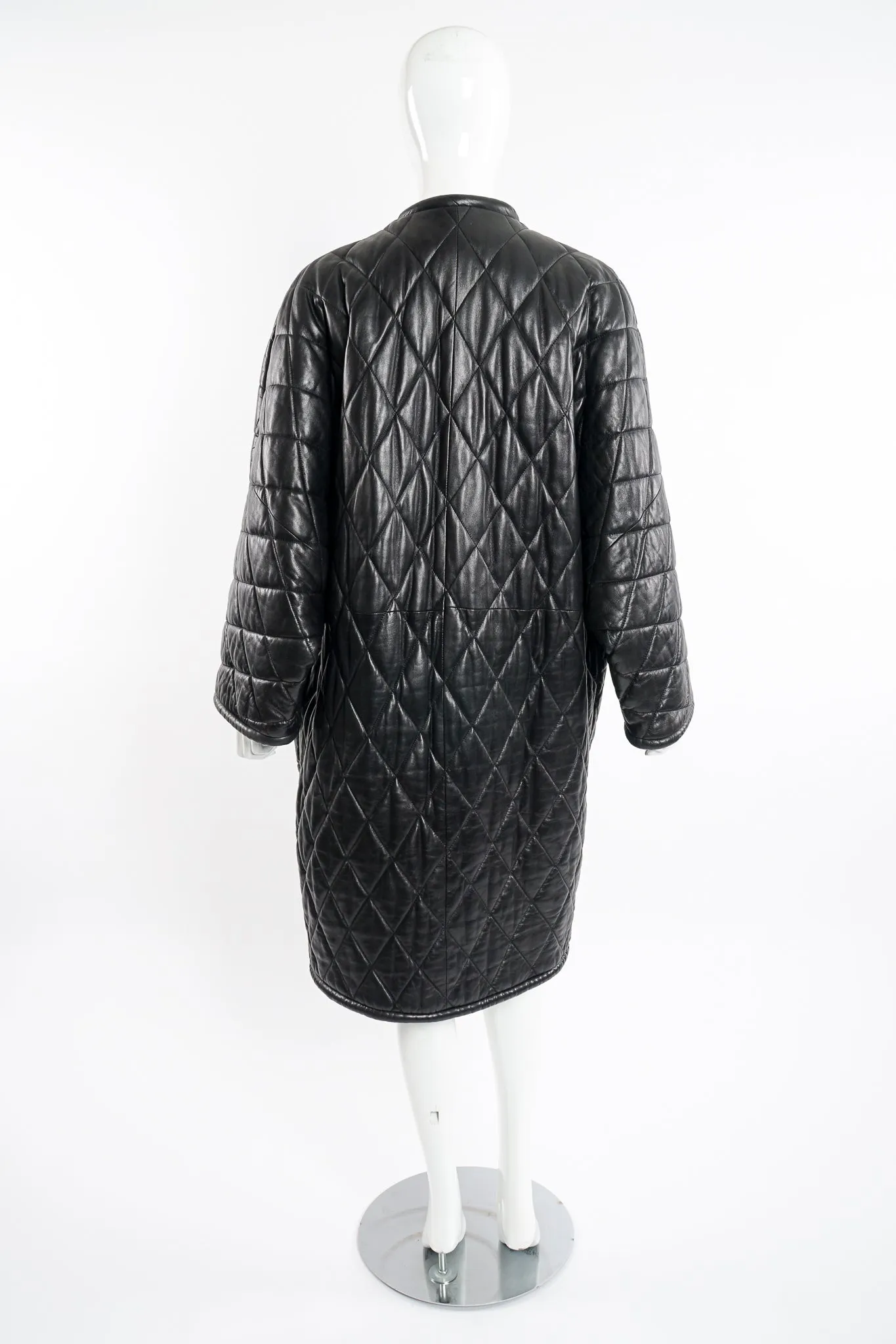 Quilted Leather Cocoon Coat