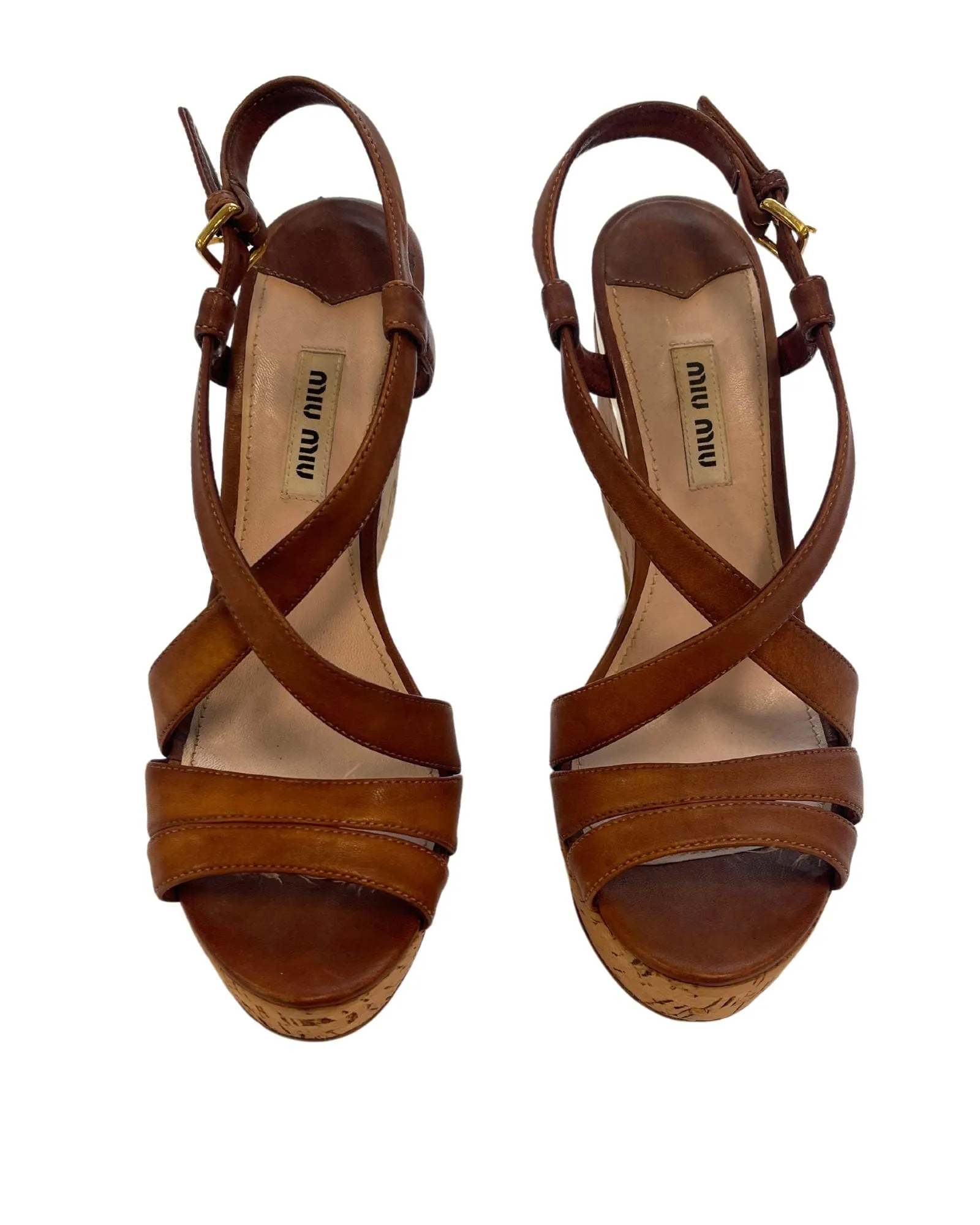 "Donna" Cork Metallic Heels