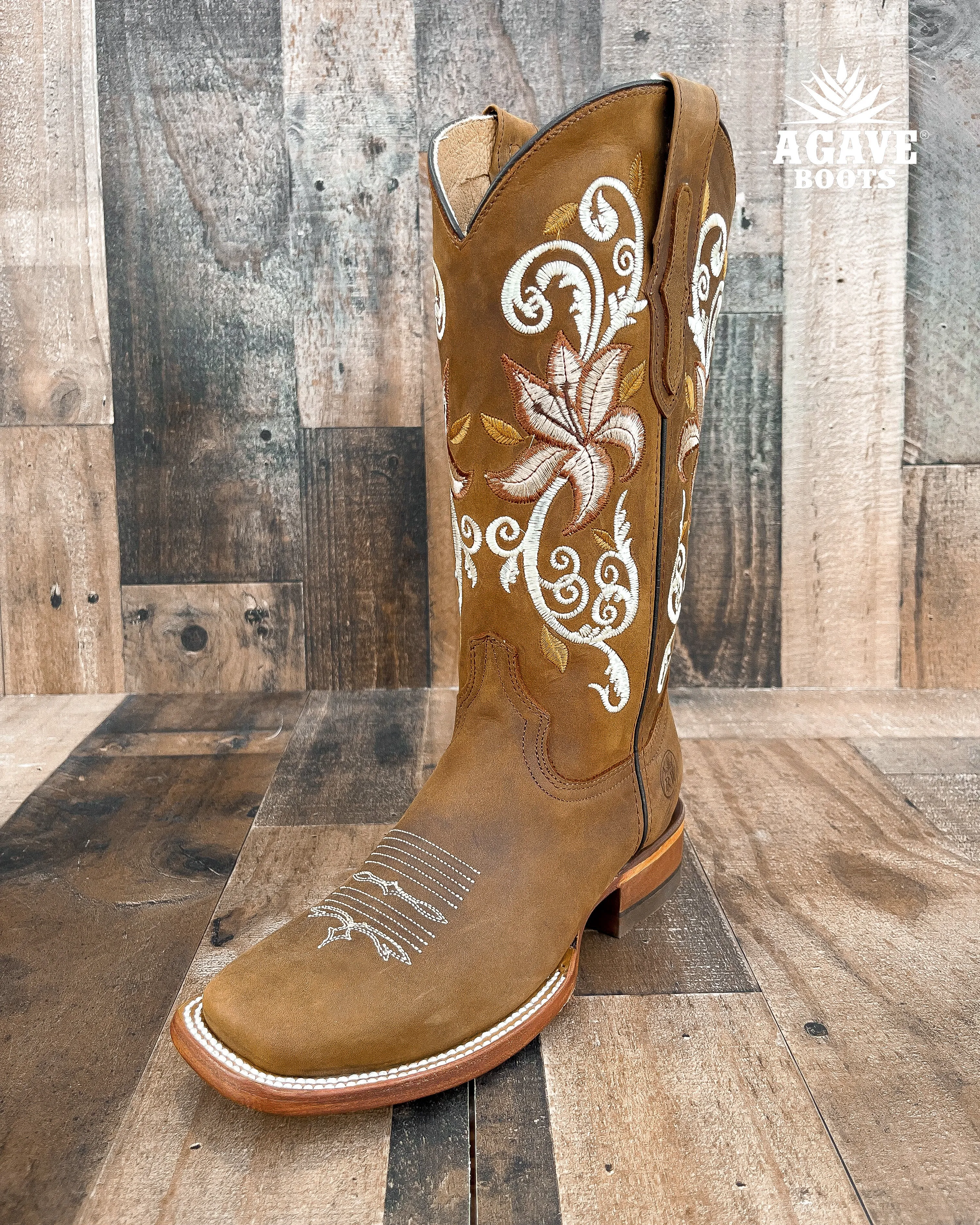 "MAGNOLIA" FLORAL | WOMEN SQUARE TOE BOOTS