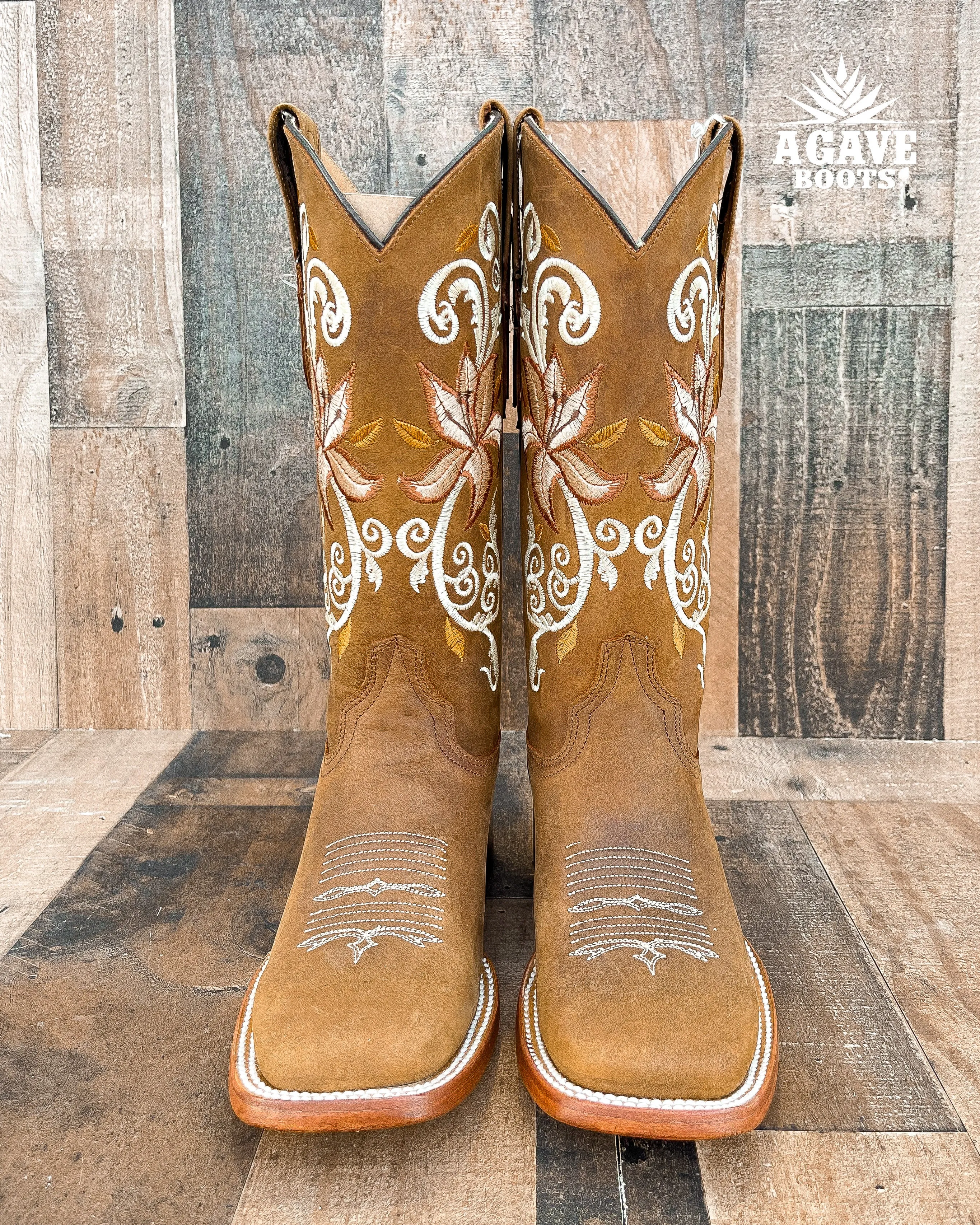"MAGNOLIA" FLORAL | WOMEN SQUARE TOE BOOTS