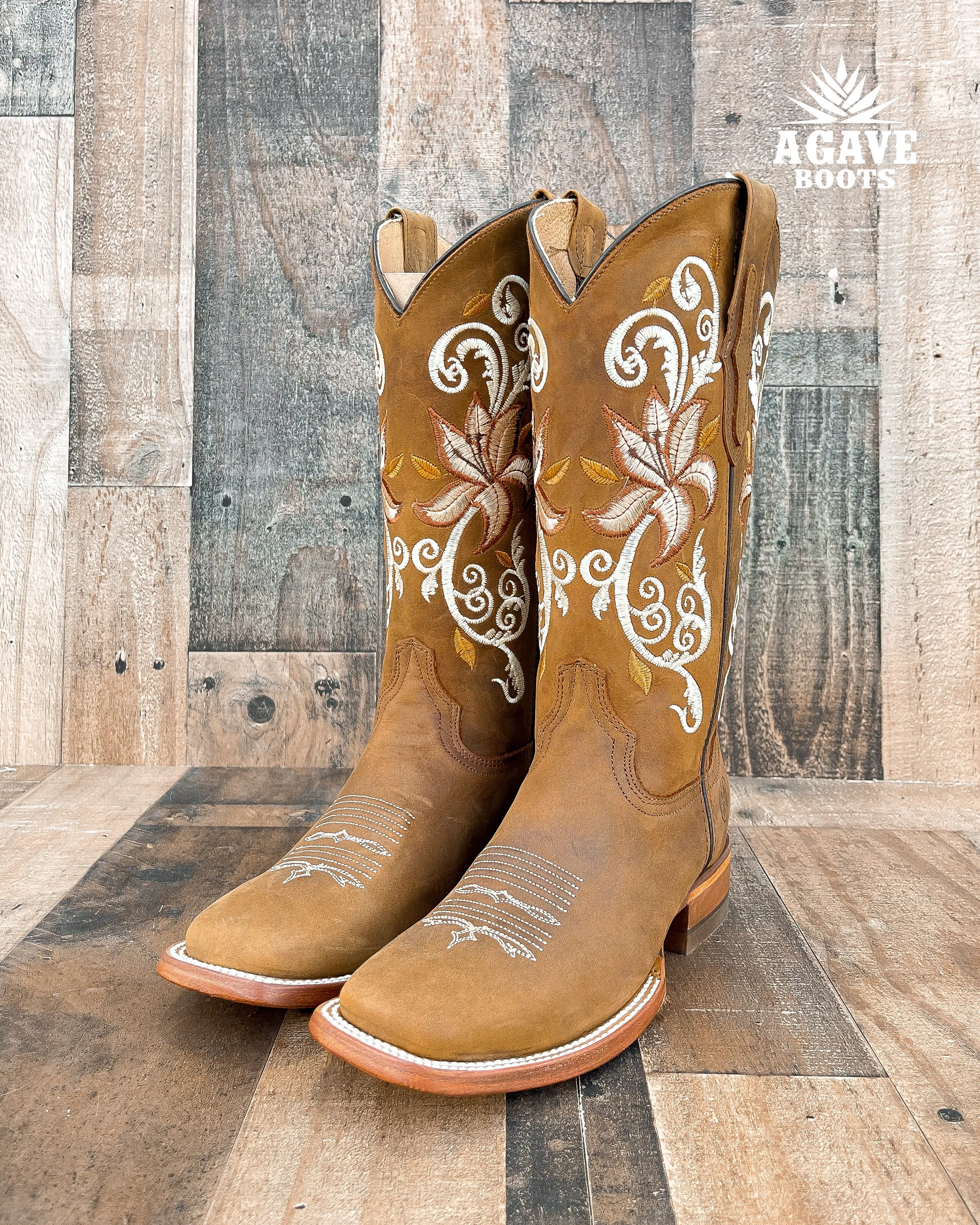 "MAGNOLIA" FLORAL | WOMEN SQUARE TOE BOOTS