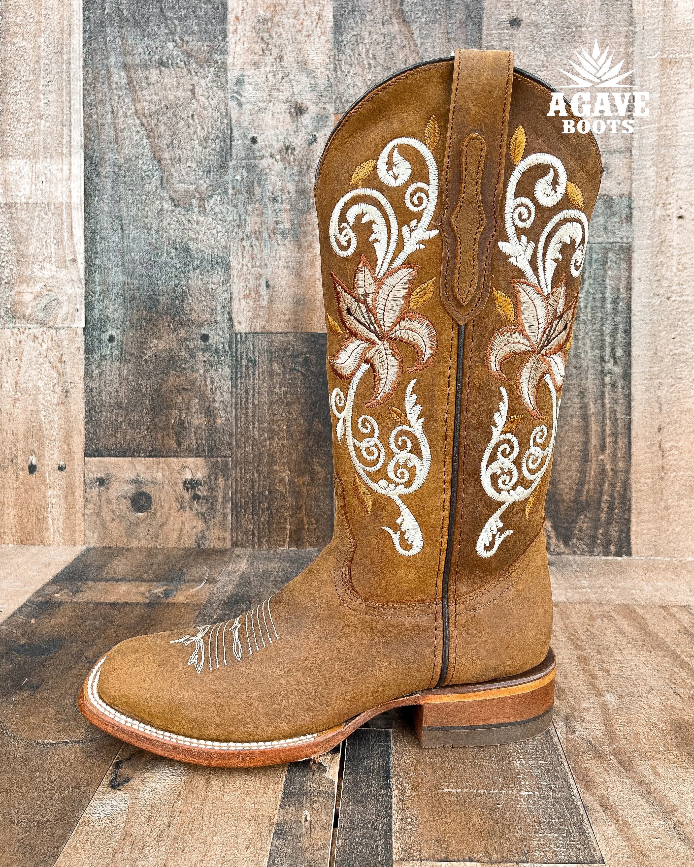 "MAGNOLIA" FLORAL | WOMEN SQUARE TOE BOOTS