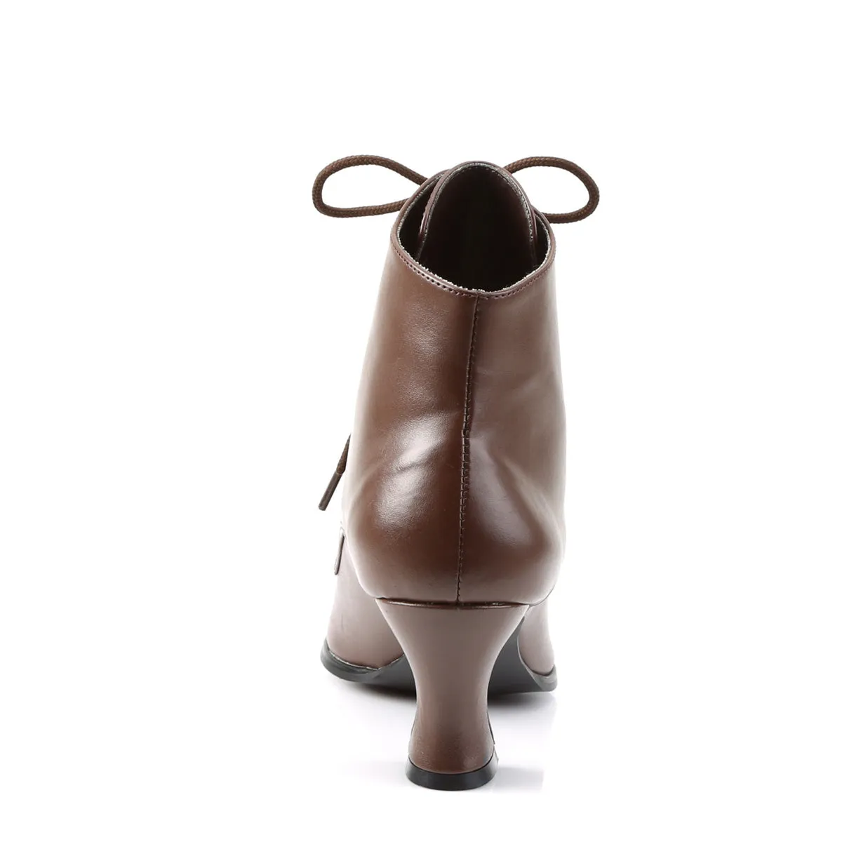 Retro Victorian Ankle Boots Brown