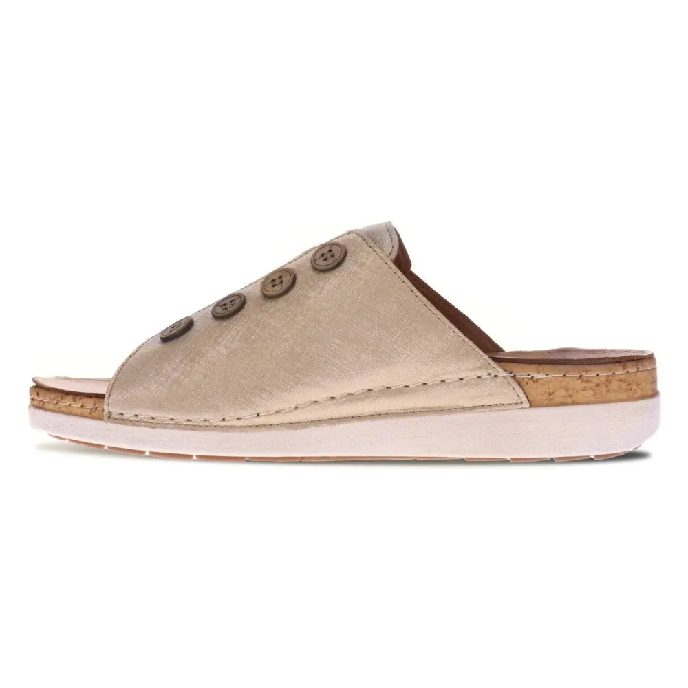 Revere Antalya Gold Linen Slide Sandal (Women's)