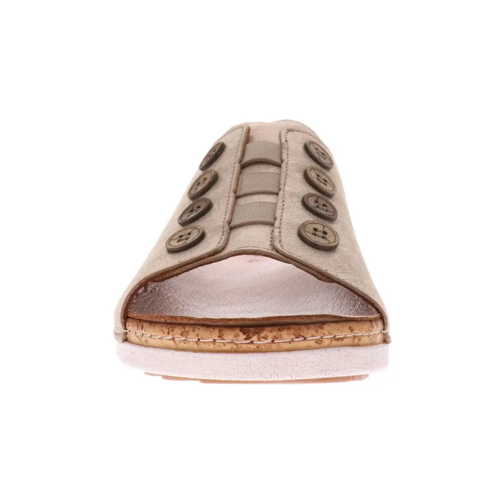 Revere Antalya Gold Linen Slide Sandal (Women's)