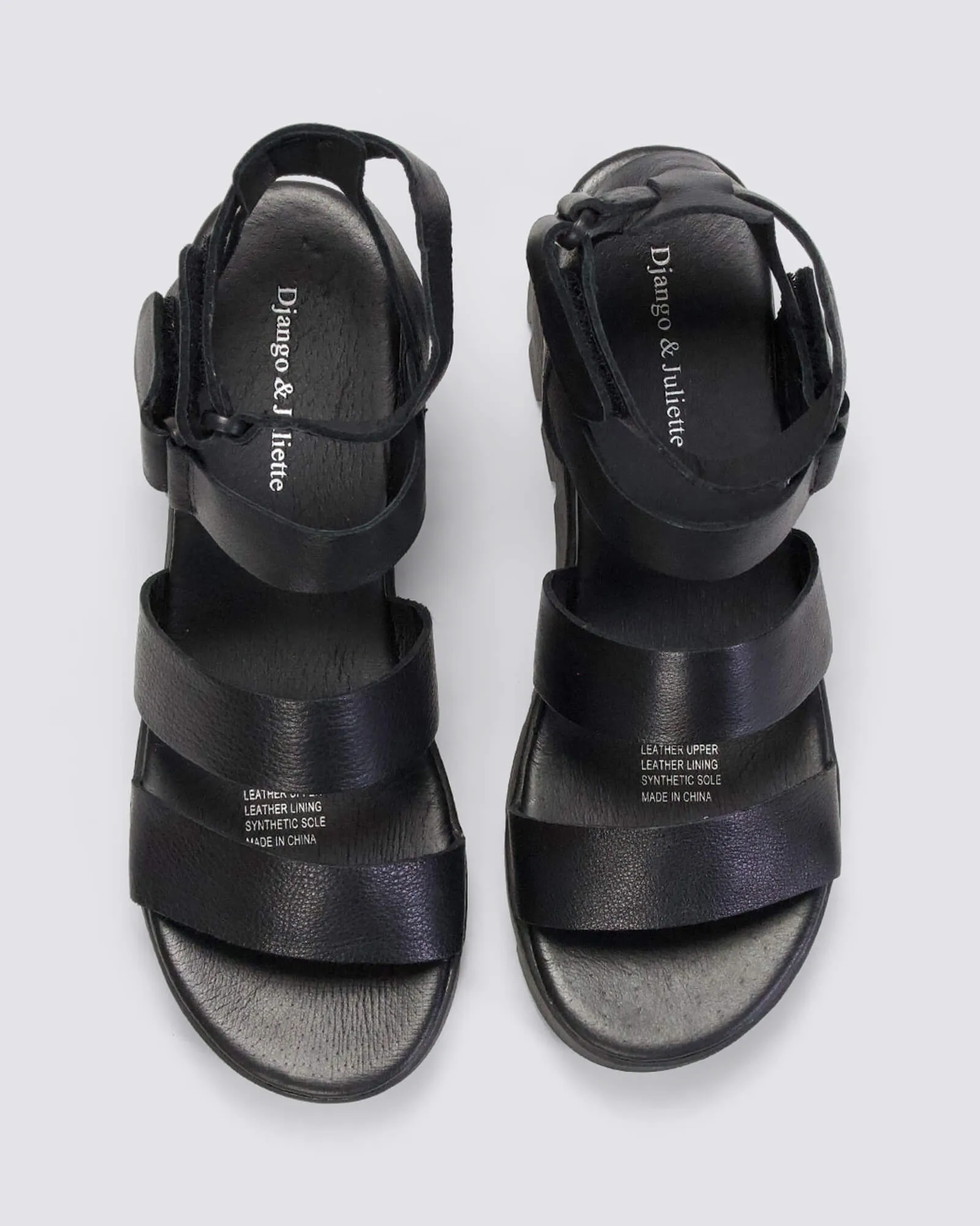RHEAN WEDGE SANDALS BLACK/BLACK LEATHER