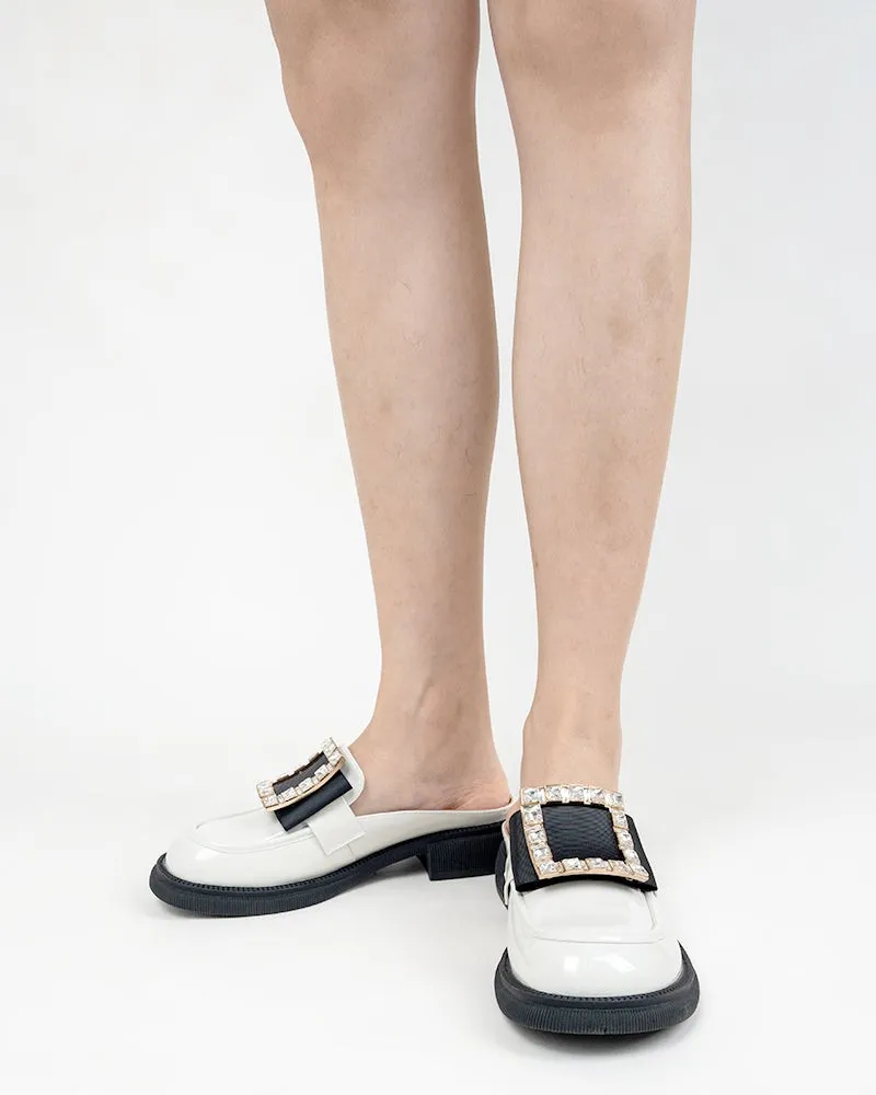 Rhinestone Decor Slippers Mules