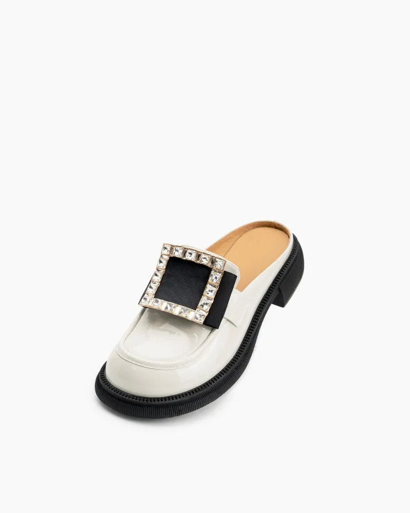 Rhinestone Decor Slippers Mules