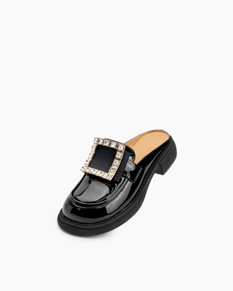 Rhinestone Decor Slippers Mules