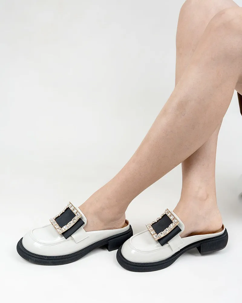 Rhinestone Decor Slippers Mules
