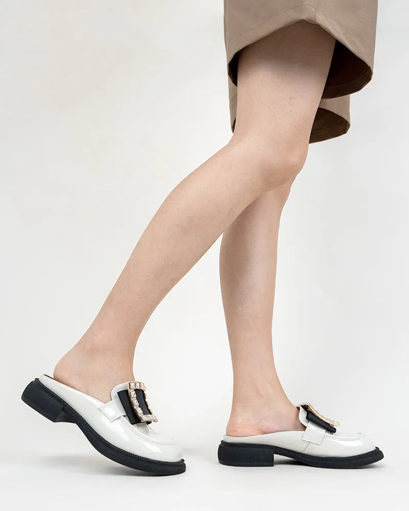 Rhinestone Decor Slippers Mules