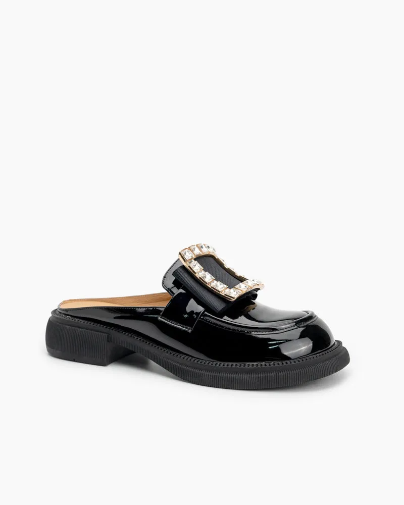 Rhinestone Decor Slippers Mules