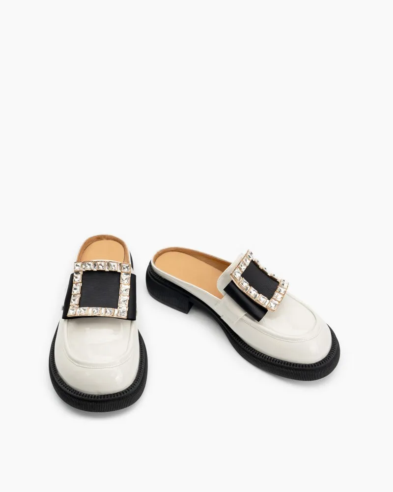 Rhinestone Decor Slippers Mules