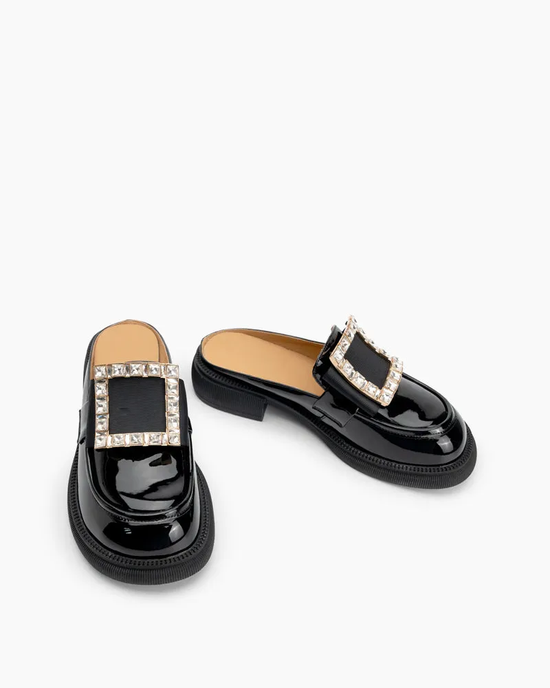 Rhinestone Decor Slippers Mules