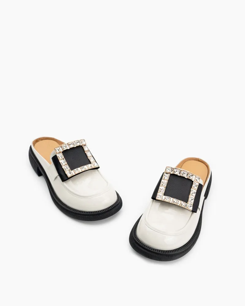 Rhinestone Decor Slippers Mules