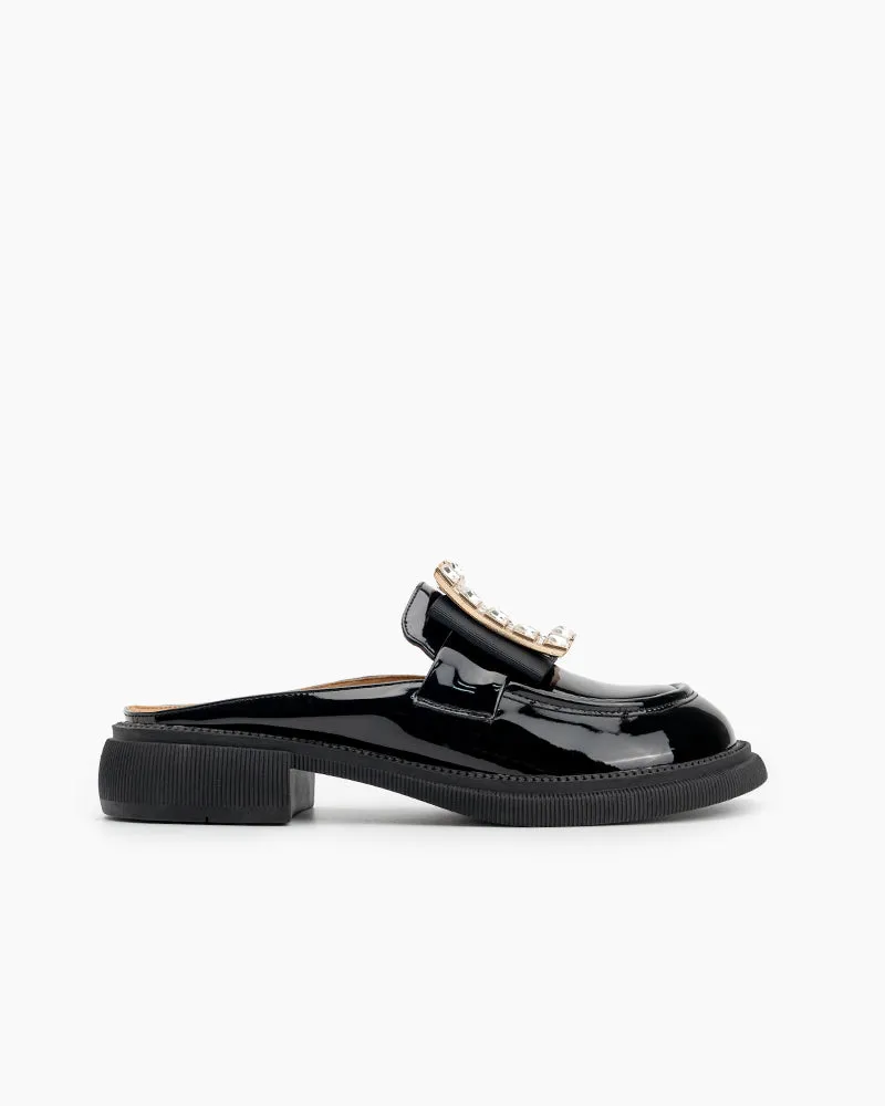 Rhinestone Decor Slippers Mules