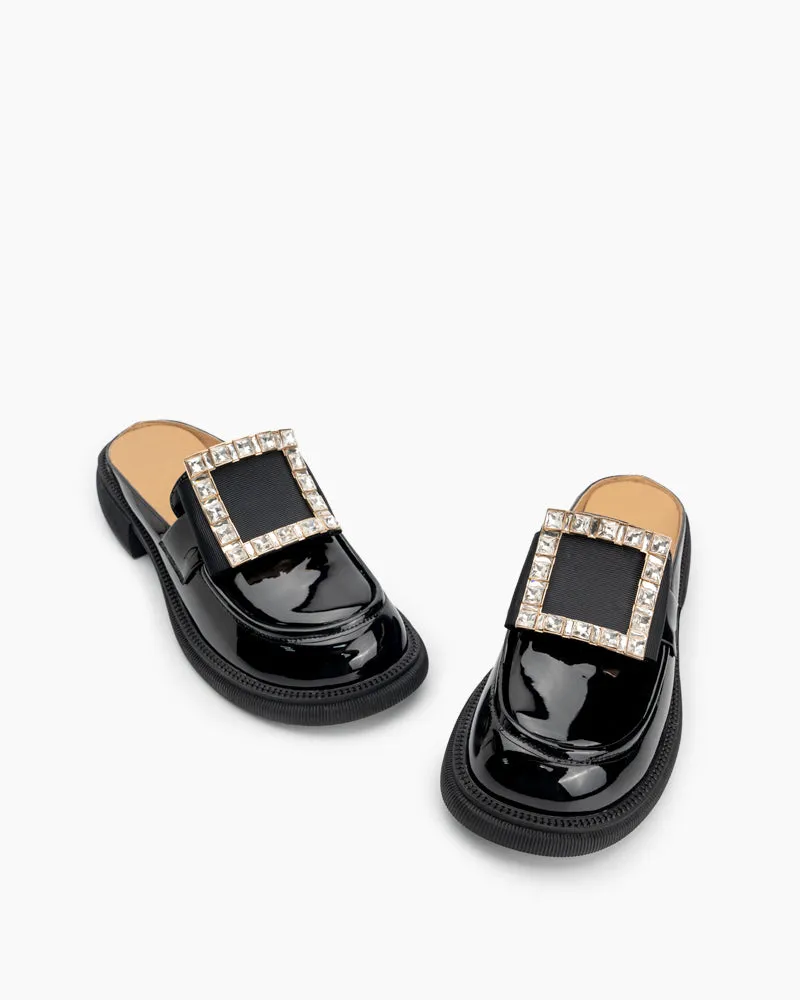 Rhinestone Decor Slippers Mules