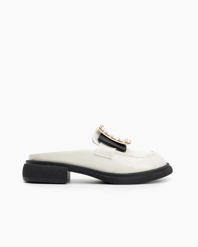 Rhinestone Decor Slippers Mules
