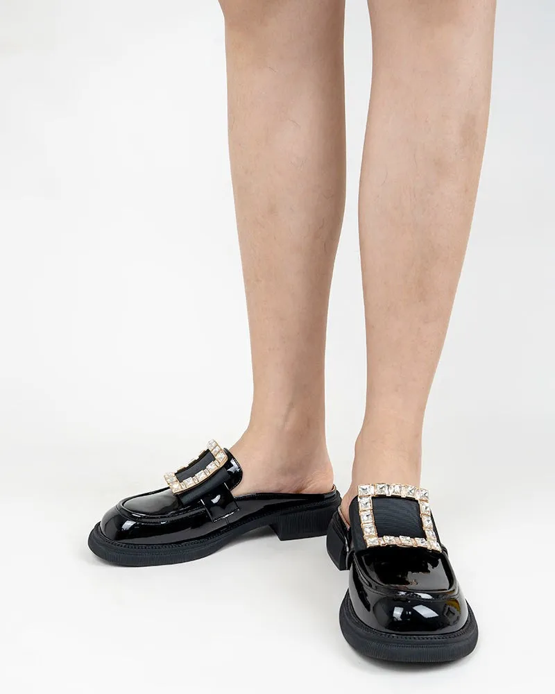 Rhinestone Decor Slippers Mules