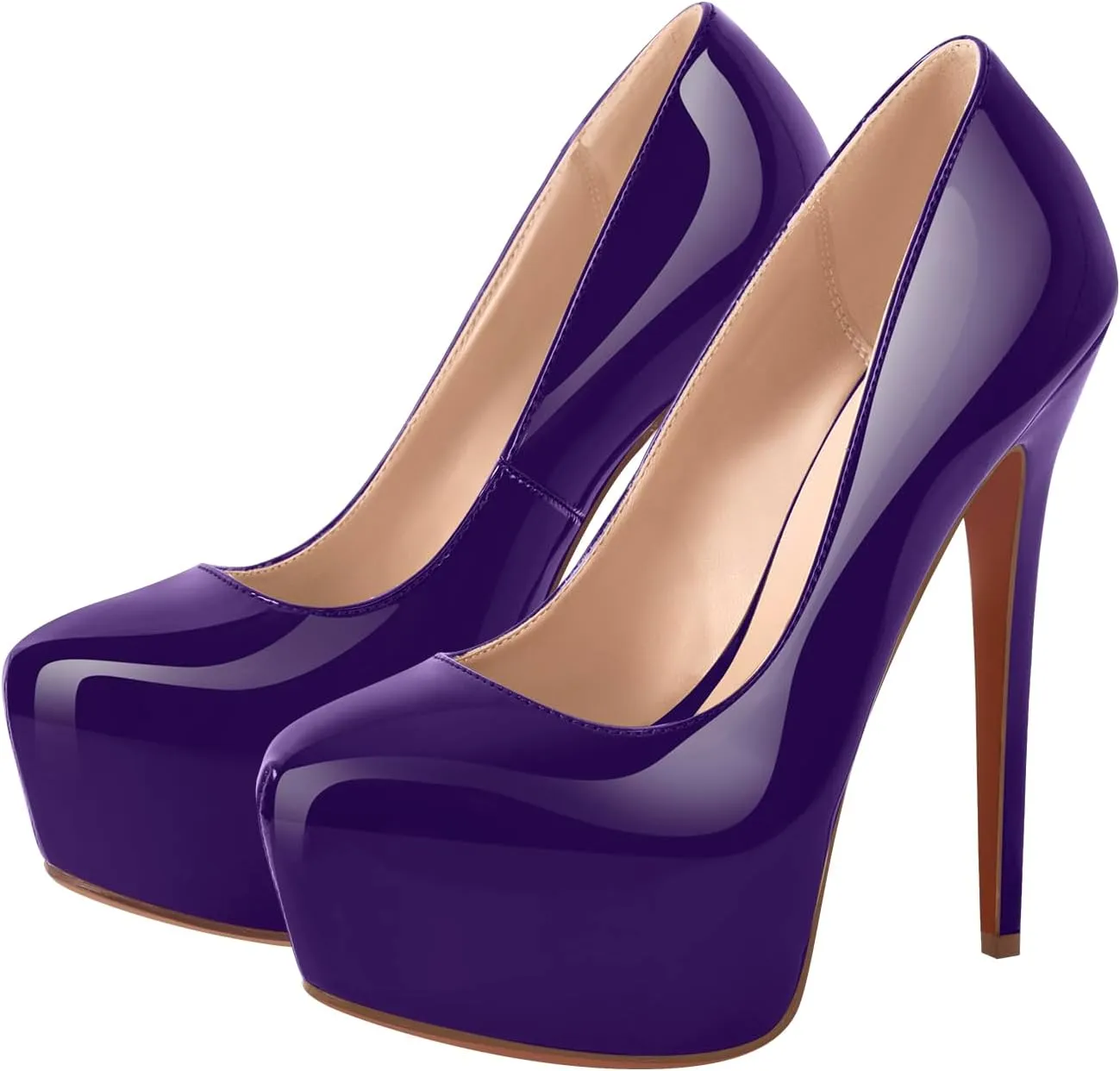 richealnini Sexy Platform Heel Pumps for Women Slip On Stiletto High Heels