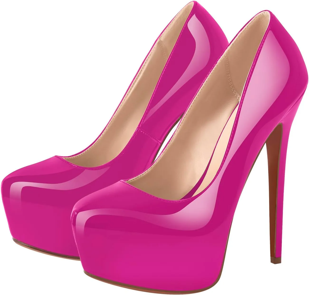 richealnini Sexy Platform Heel Pumps for Women Slip On Stiletto High Heels