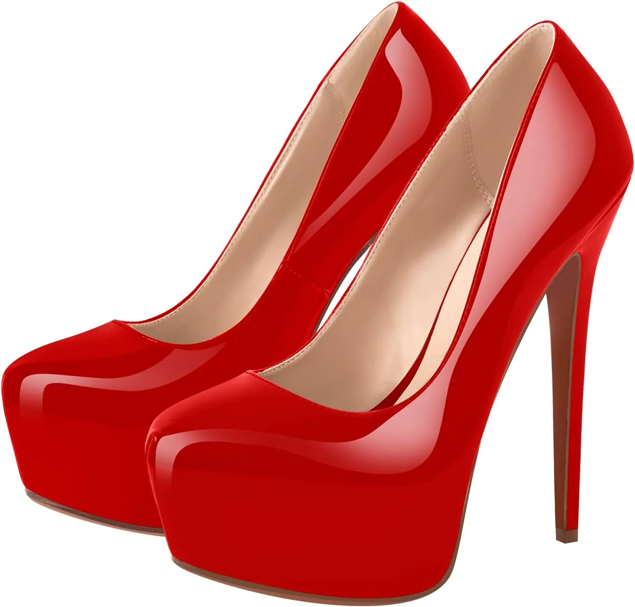 richealnini Sexy Platform Heel Pumps for Women Slip On Stiletto High Heels